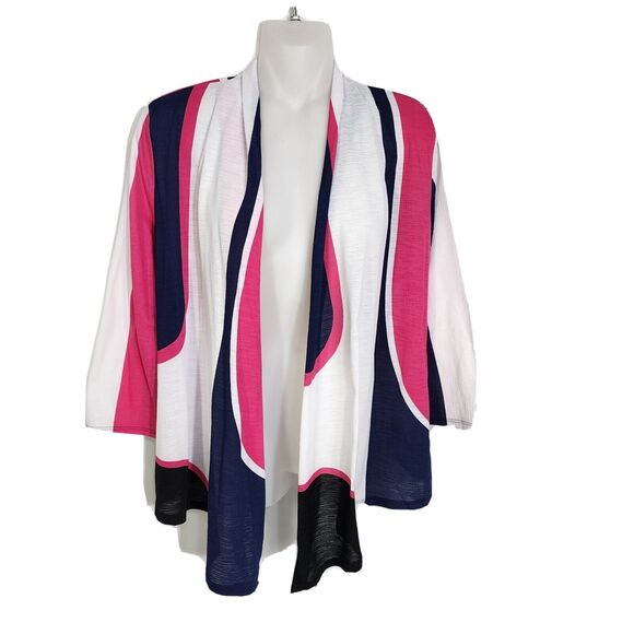 Chico's Easywear Womens Cardigan Size 0 Small Mod Update Tanya 3/4-Sleeve Pink - Picture 1 of 9